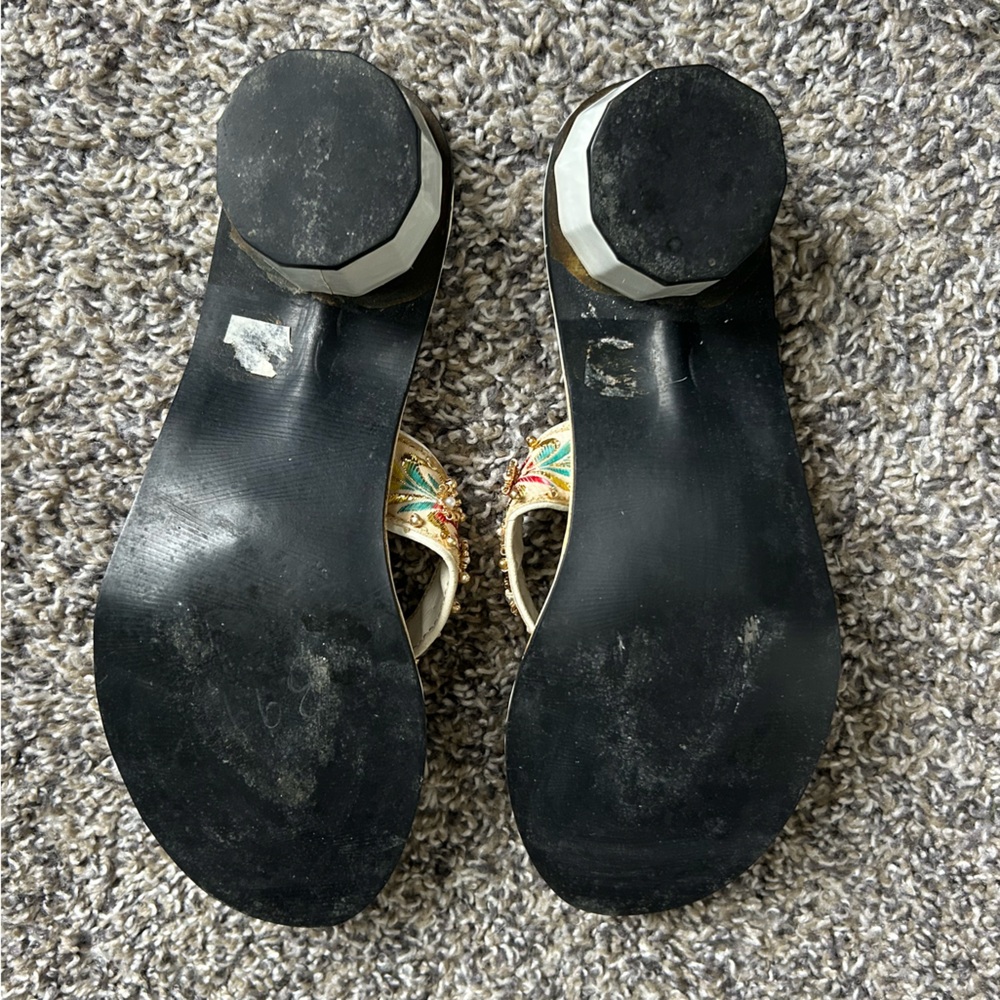 Rare Vintage Beaded Embroidered Slip on Sandal Possible size 6.5 - Picture 6 of 8